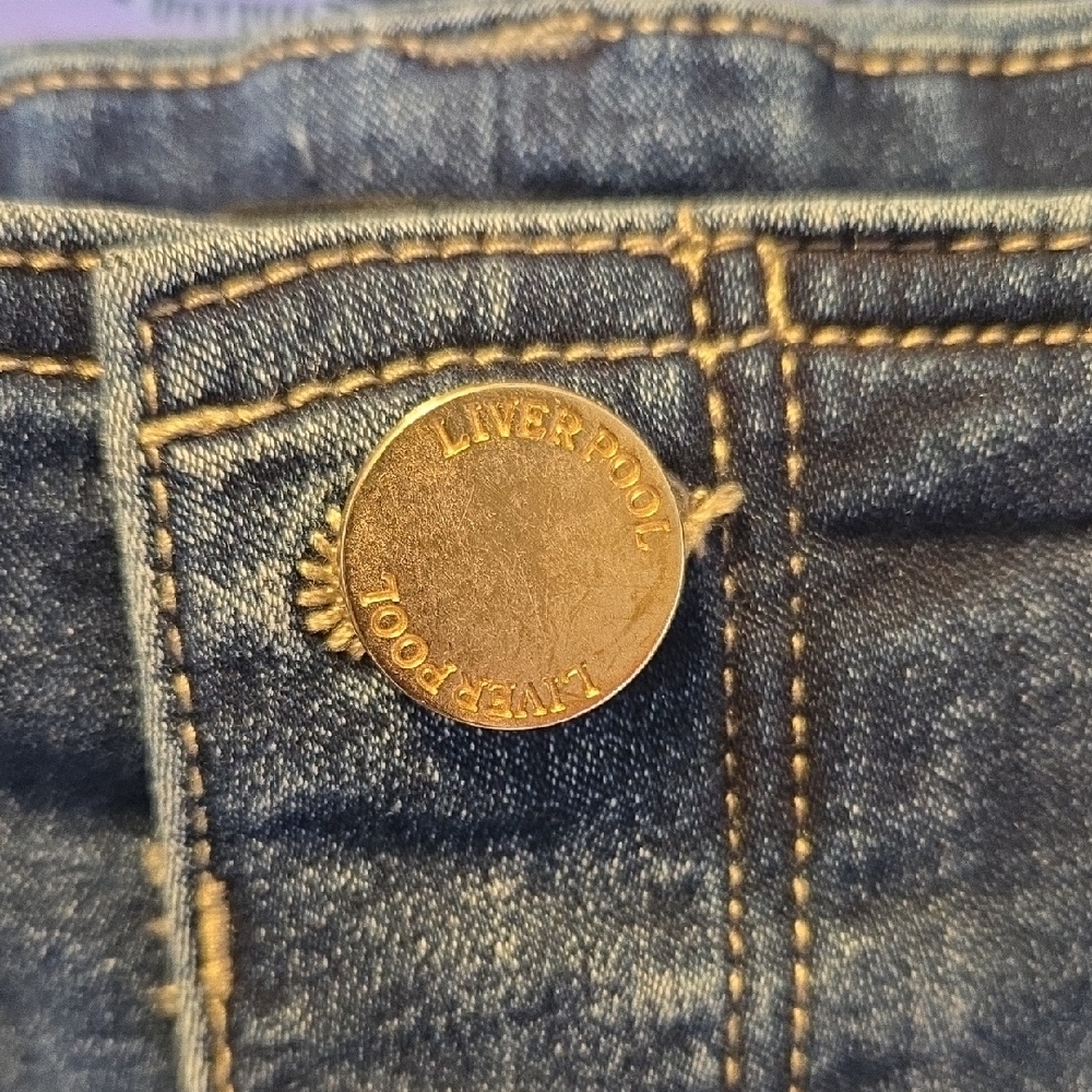 Liverpool Dark Blue Cropped Jeans - Picture 3 of 7